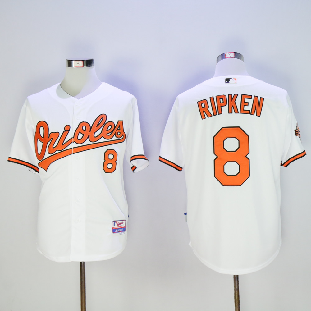 Men Baltimore Orioles #8 Cal Ripken White Throwback MLB Jerseys->baltimore orioles->MLB Jersey